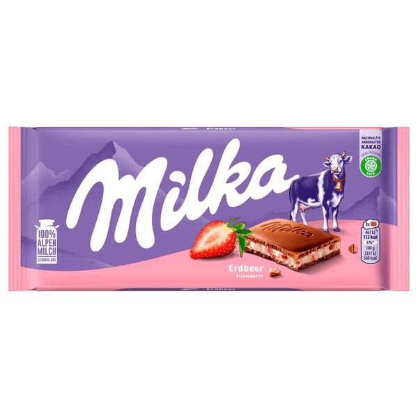 Milka Jordbær Chokolade